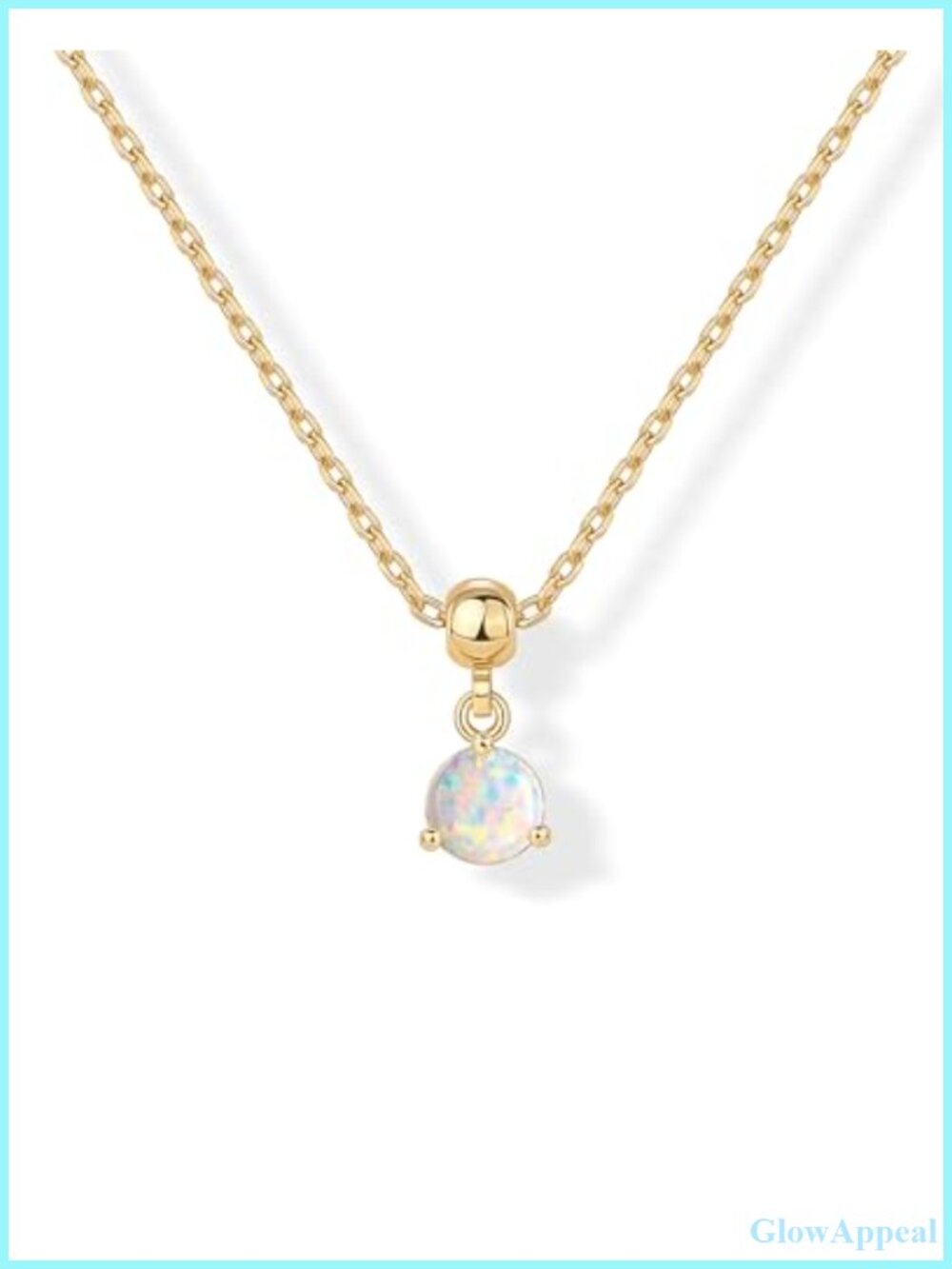 14K Gold Plated Birthstone Charm Necklace 18" October